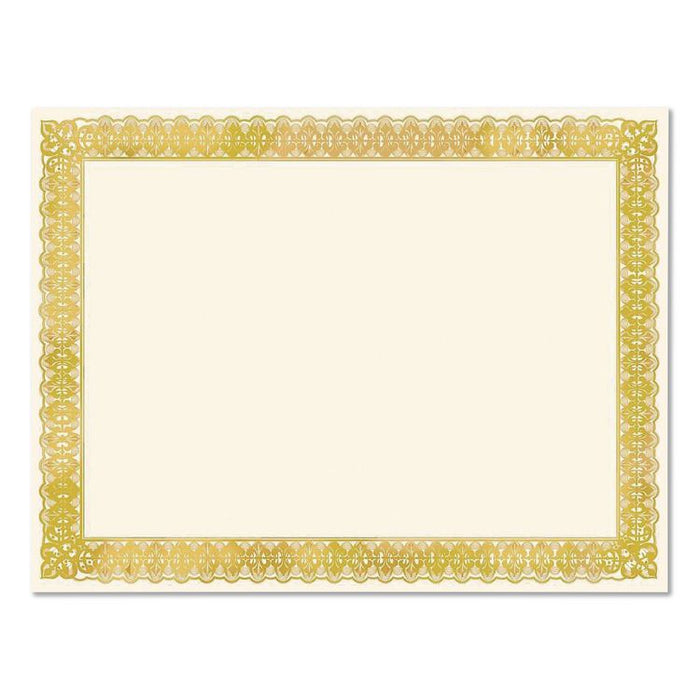 Certificates, 8.5 x 11, Ivory with Gold Border, 15/Pack