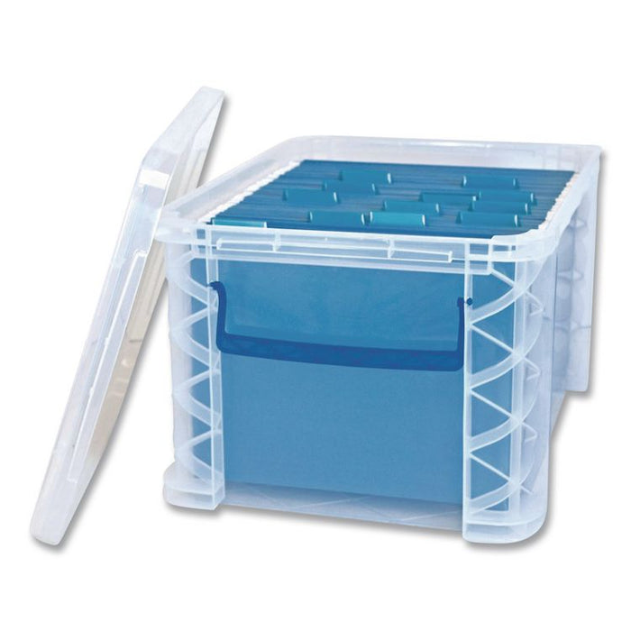 Super Stacker File and Document Box, Letter/Legal Files, 14.68 x 18.37 x 33.75, Translucent White