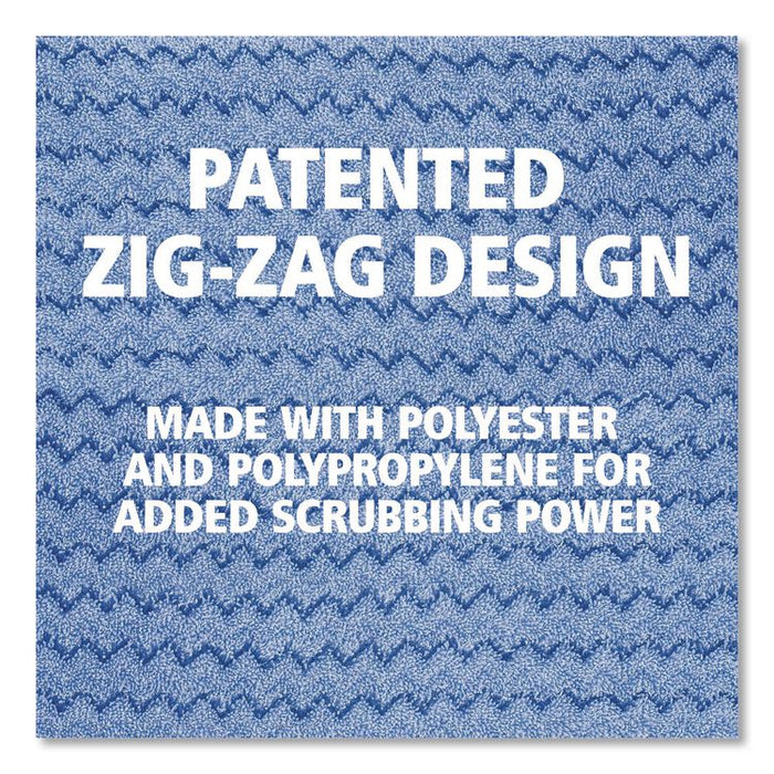 Microfiber Wet Room Pad, Split Nylon/Polyester Blend, 18", Blue, 12/Carton