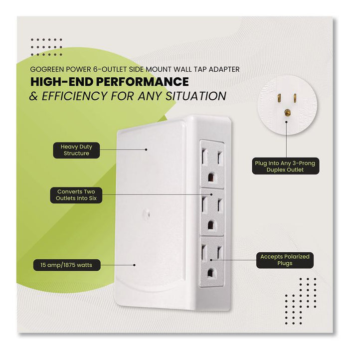 6 Outlet Side Mount Wall Tap, White