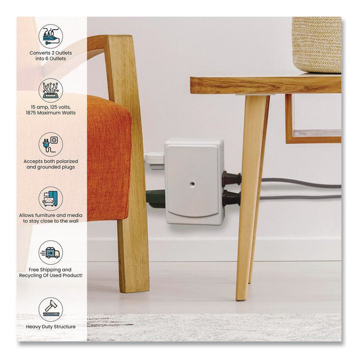 6 Outlet Side Mount Wall Tap, White