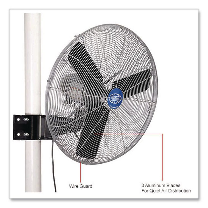 Deluxe Oscillating Fan, Pole or Column Mount, 30", 7,300 CFM, 1/2 hp