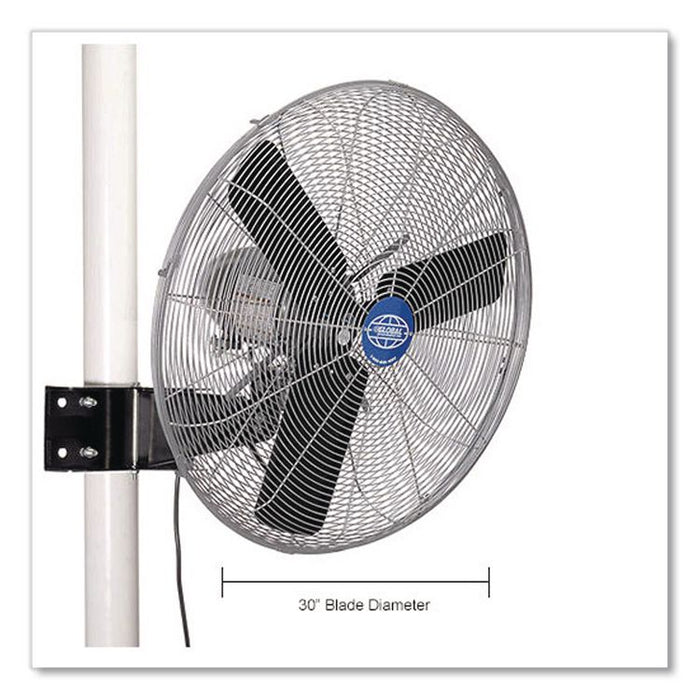 Deluxe Oscillating Fan, Pole or Column Mount, 30", 7,300 CFM, 1/2 hp