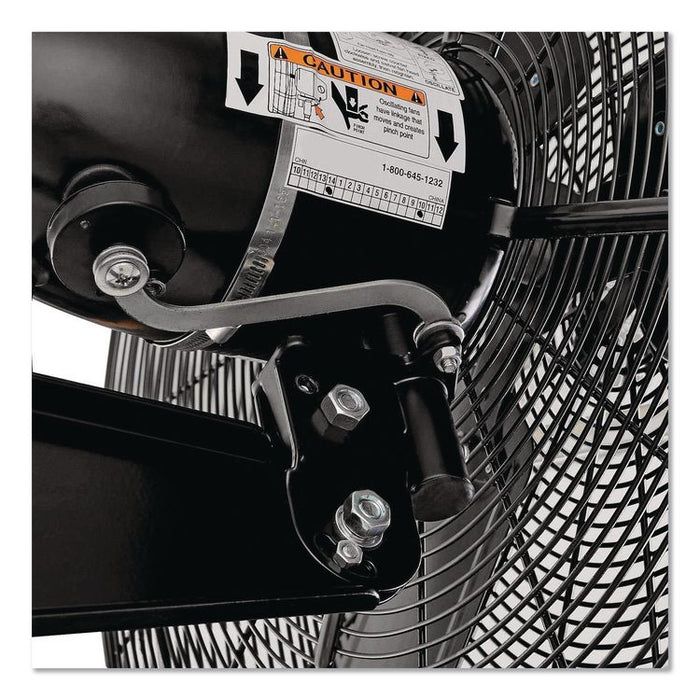 2 Speed Oscillating Outdoor Rated Wall Mount Fan, 30", Black