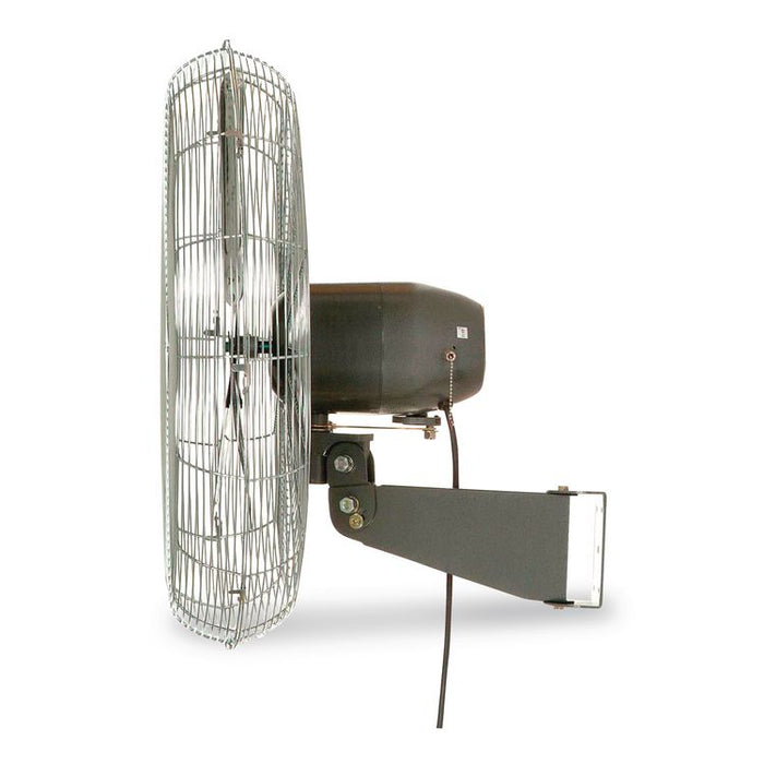 Oscillating Wall Mount Fan, 24", 3 Speeds, Black