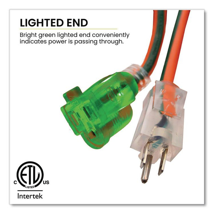 14 AWG Outdoor Extensioin Cord, 50 ft, 15 A, Orange