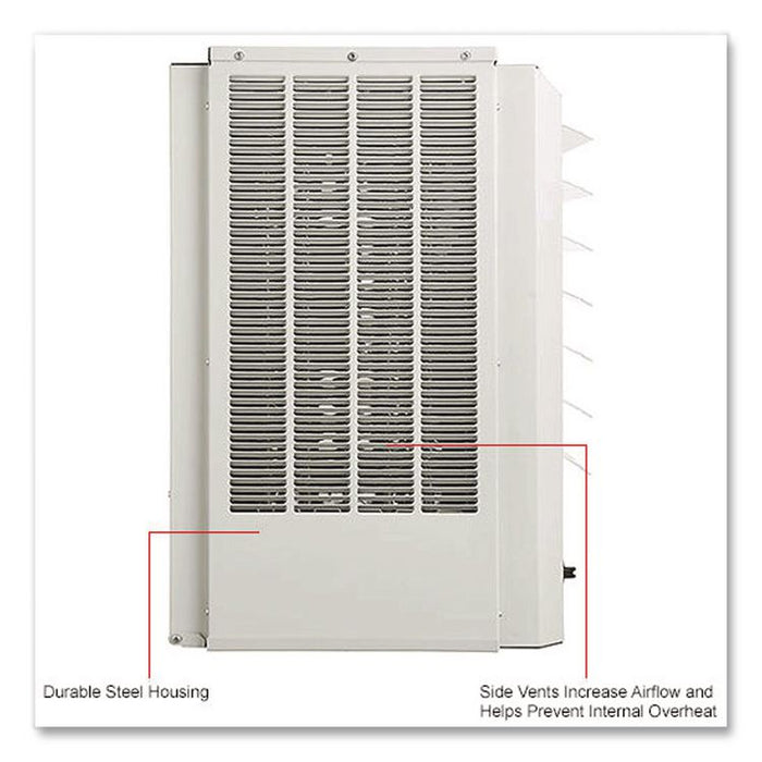 Unit Heater, Horizontal or Vertical Downflow, 15,000 W, 19 x 13.75 x 21.44, White