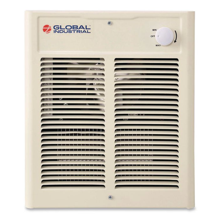 Fan Forced Wall Heater, Shaded Pole Motor, 1,500 W, 10.63 x 4.75 x 12.25, White