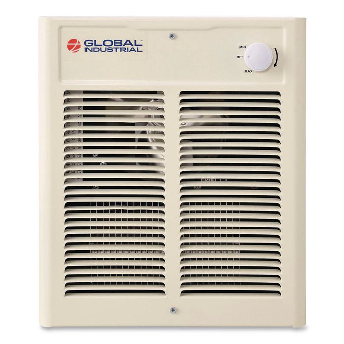Fan Forced Wall Heater, Shaded Pole Motor, 2,000 W, 10.63 x 4.75 x 12.25, White