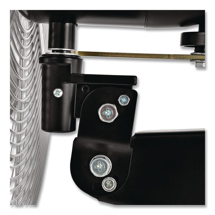 Deluxe Oscillating Wall Mount Fan, 24", 3 Speeds, Silver