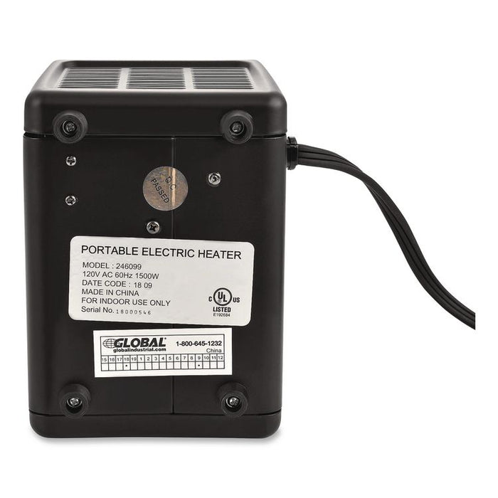 Portable Heater, 1,500 W, 5.31 x 7.12 x 4.93, Black