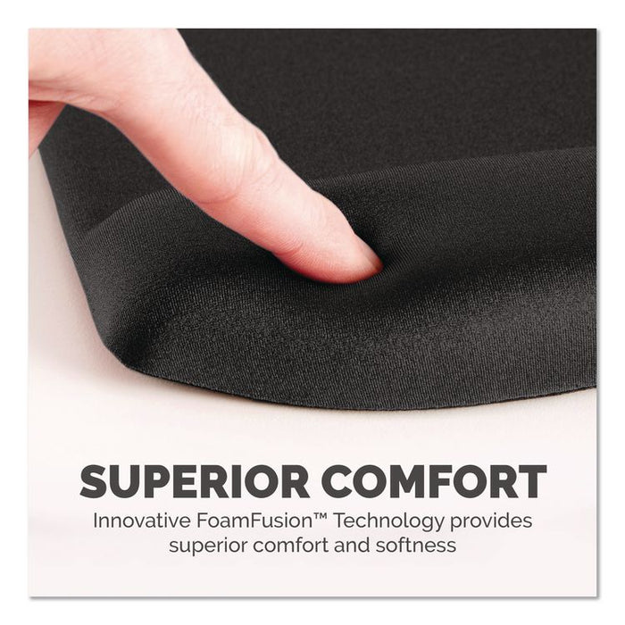 PlushTouch Mouse Pad with Wrist Rest, 7.25 x 9.38, Black