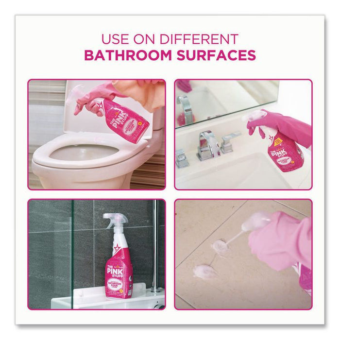 Miracle Bathroom Foam Cleaner, Fruity Scent, 25.4 oz Trigger Spray Bottle, 4/Carton