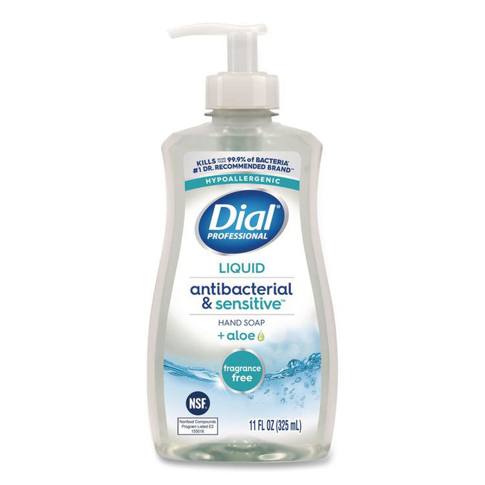 Antibacterial and Sensitive Fragrance-Free Liquid Hand Soap, Unscented, 11 oz Pump Bottle