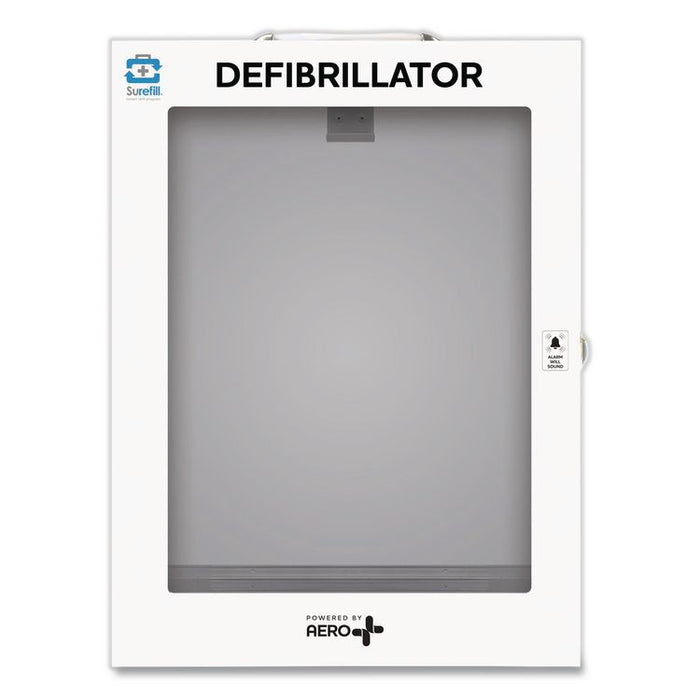 Alarmed Defibrillator Wall Cabinet, 14.5 x 6.75 x 18.25, White