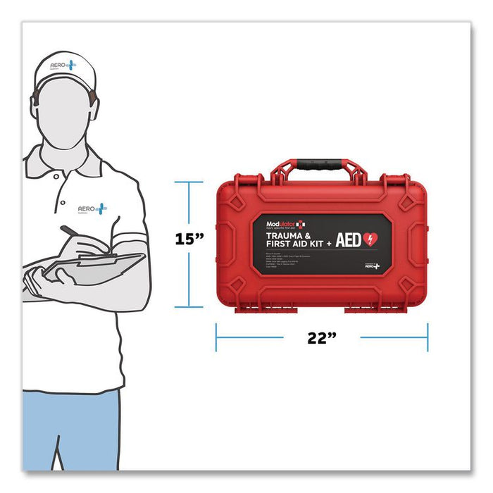 Trauma Kit with Heartsine 350P - XL Rugged Hard Case, 287 Pieces