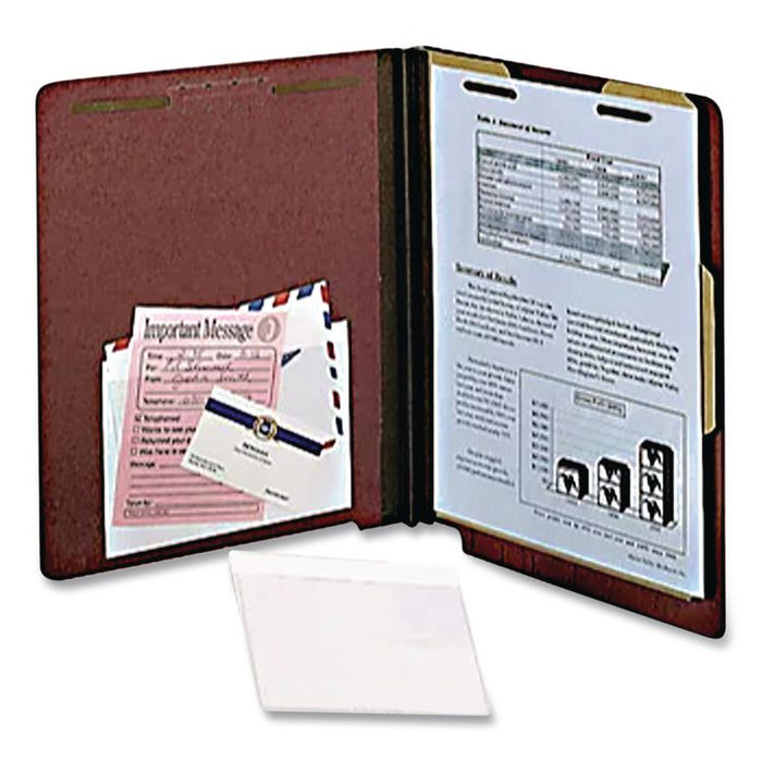 Self-Adhesive Pockets, 8" x 5", Clear Front/White Back, 100/Box