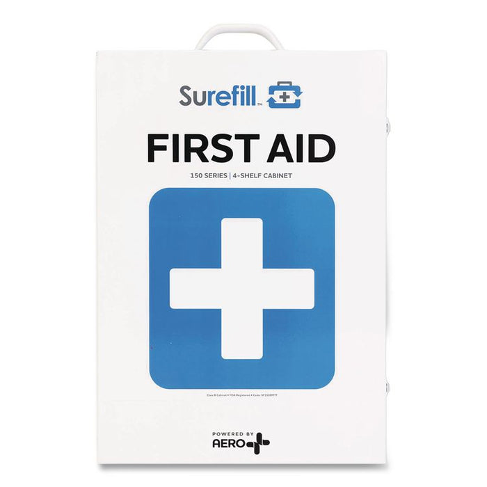 150 Series Class B 4-Shelf Food First Aid Cabinet - Meds, 150 Person, 830 Pieces, Metal Case