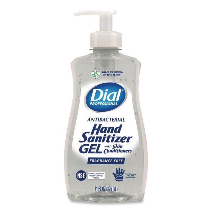 Gel Antibacterial Hand Sanitizer, 11 oz Pump Bottle, Fragrance-Free