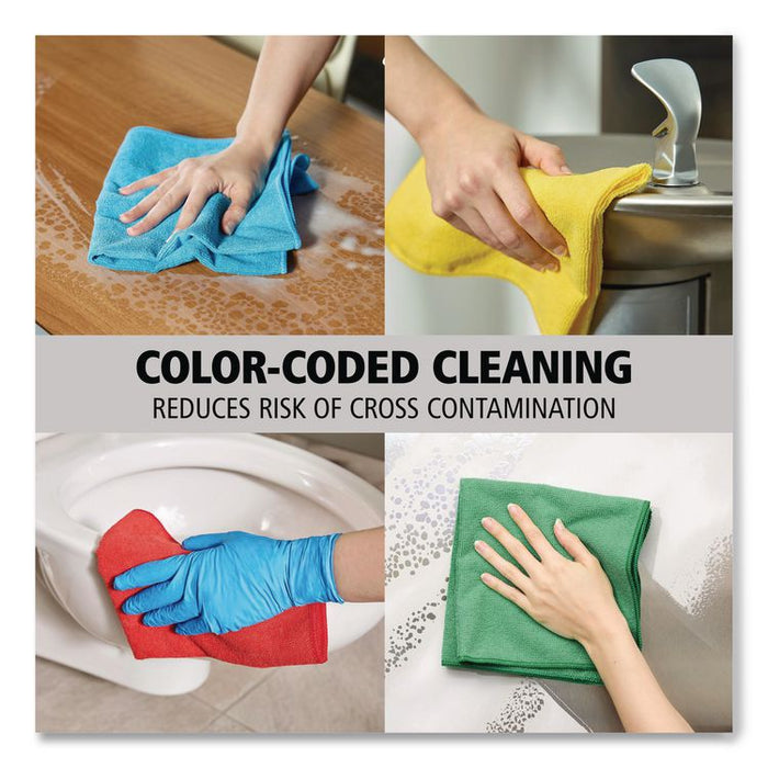 Microfiber Cleaning Cloths, 12 x 12, Red, 24/Pack