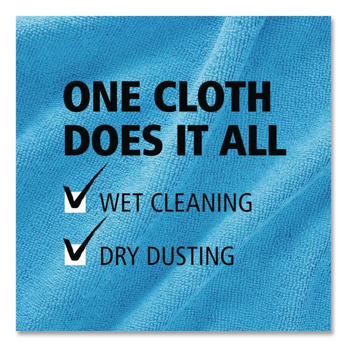 Microfiber Cleaning Cloths, 16 x 16, Blue, 24/Pack