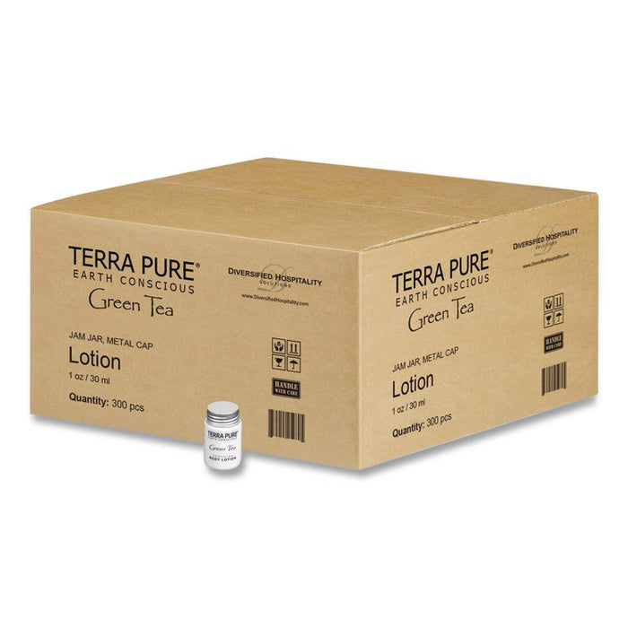 Terra Pure Body Lotion Jam Jar, 1 oz Jar, Green Tea and Lemongrass Scent, 300/Carton