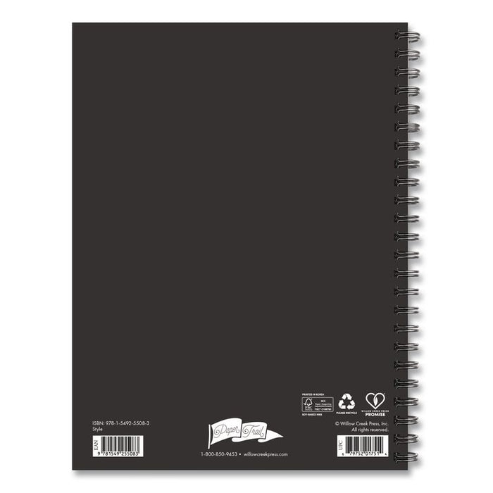 Style Undated Journal, Edition, Medium/College Rule, Black/Gold Cover, (80) 8 x 6 Sheets