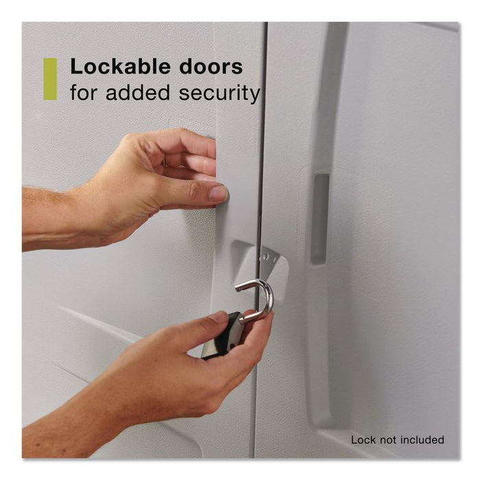 Double-Door Storage Cabinet - Base/Top, 36w x 18d x 72h, Gray/Black