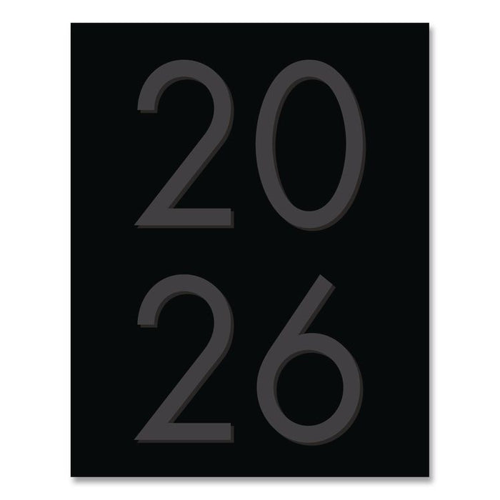 Basic Black Monthly Planner, 9.5 x 7.5, Black Cover, 12-Month (Jan to Dec): 2026