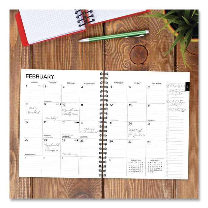 Basic Gray Weekly/Monthly Planner, 11 x 8.5, Gray Cover, 12-Month (Jan to Dec): 2026