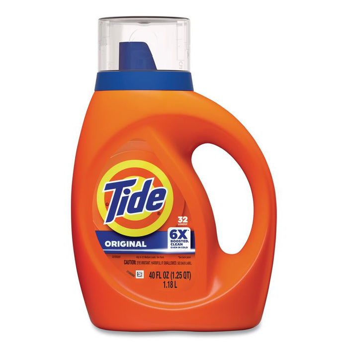 Liquid Tide Laundry Detergent, Original Scent, 32 Loads, 40 oz Bottle, 6/Carton