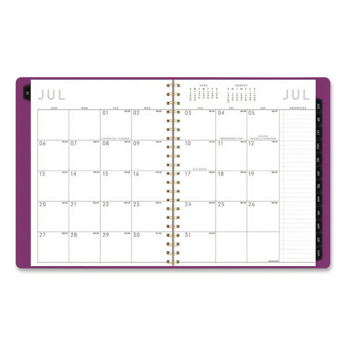 Contemporary Academic Weekly/Monthly Planner, 11 x 8.25, Purple Cover, 12-Month: July 2025 to June 2026