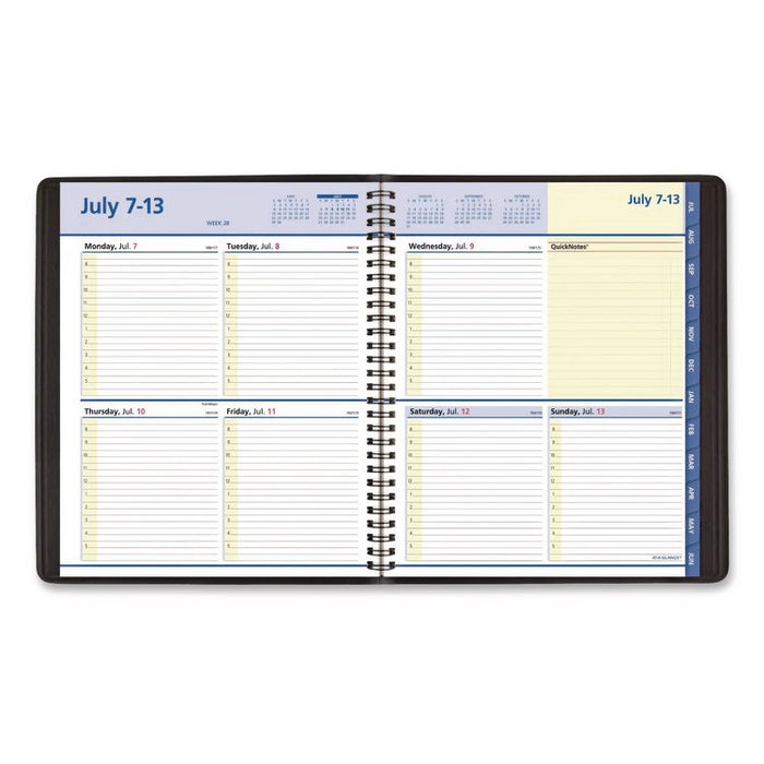 QuickNotes Academic Weekly/Monthly Planner, 10 x 8, Black Cover, 13-Month: July 2025 to July 2026