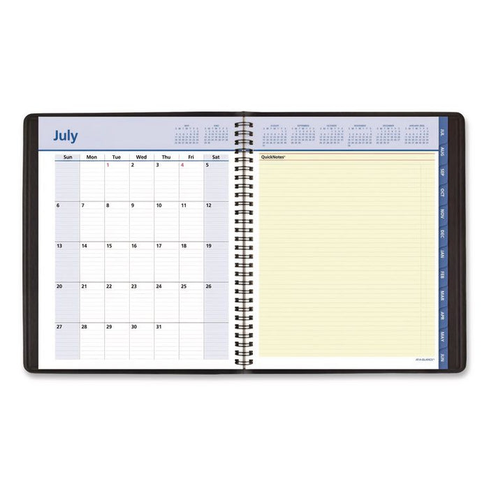 QuickNotes Academic Weekly/Monthly Planner, 10 x 8, Black Cover, 13-Month: July 2025 to July 2026