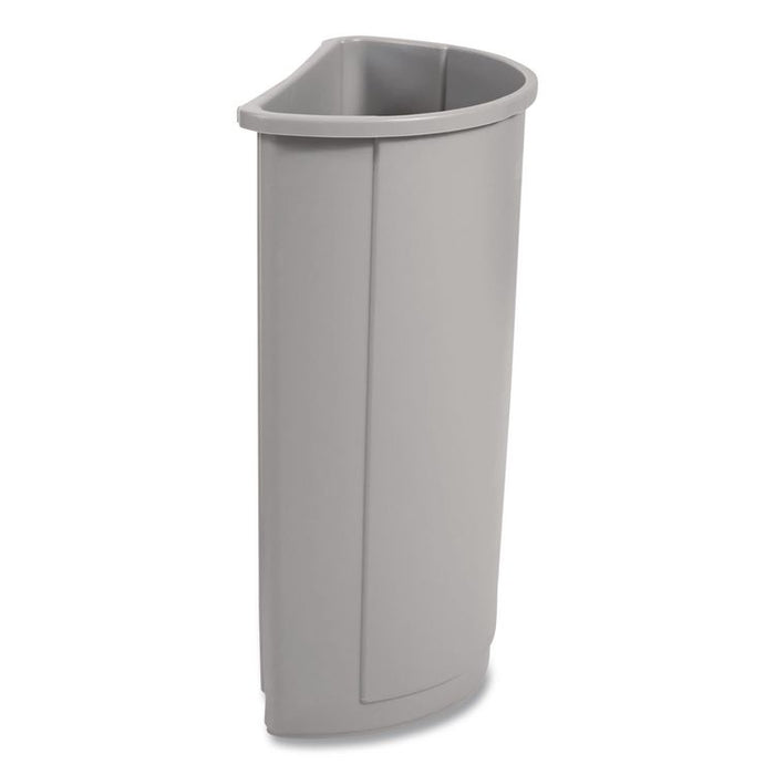 Untouchable Half-Round Plastic Receptacle, 21 gal, Plastic, Gray