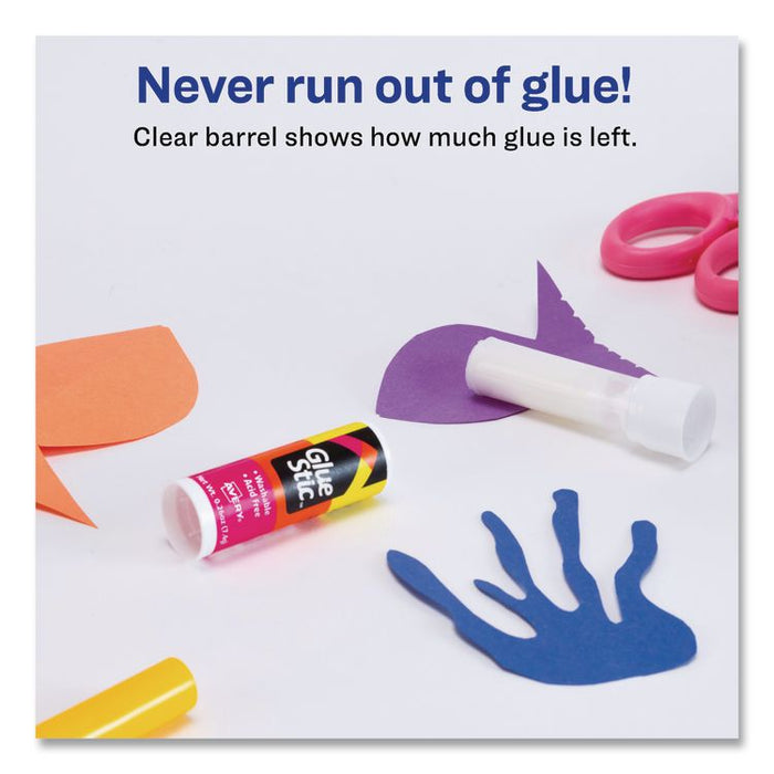 Permanent Glue Stic, 0.26 oz, Applies White, Dries Clear, 3/Pack