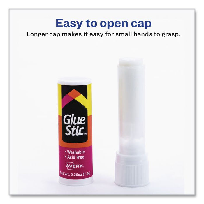 Permanent Glue Stic, 0.26 oz, Applies White, Dries Clear, 3/Pack