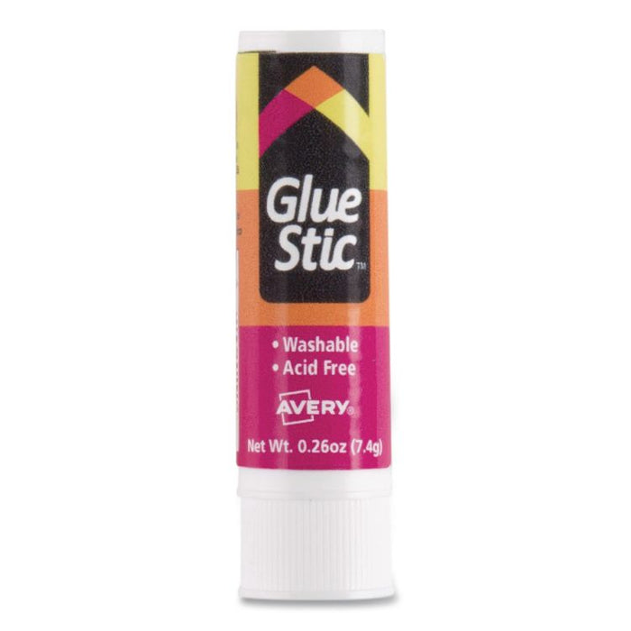 Permanent Glue Stic, 0.26 oz, Applies White, Dries Clear, 3/Pack