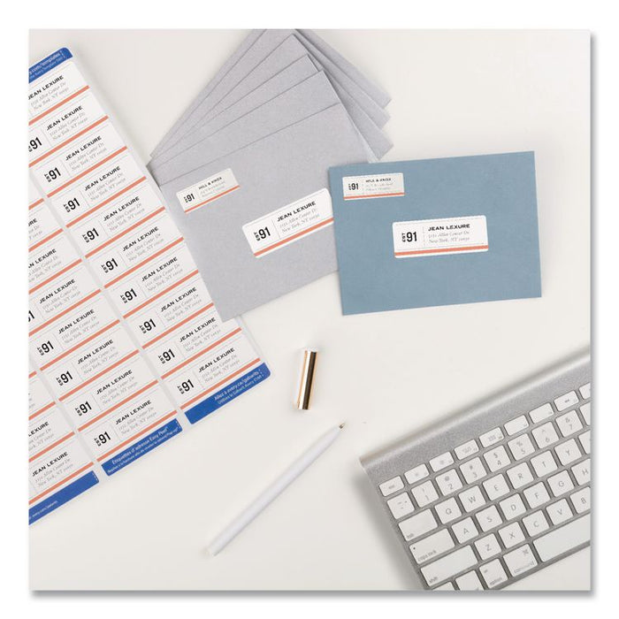 Easy Peel White Address Labels with Sure Feed Technology, Laser, 1 x 2.63, 30/Sheet, 100 Sheets/Pack, 5 Packs/Carton