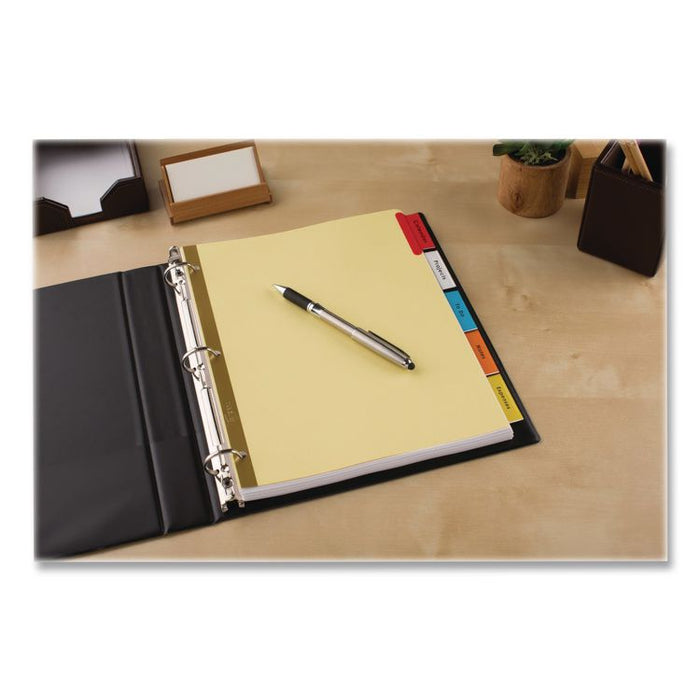 Insertable Big Tab Dividers, 5-Tab, Double-Sided Gold Edge Reinforcing, 11 x 8.5, Buff, Assorted Tabs, 48 Sets/Carton