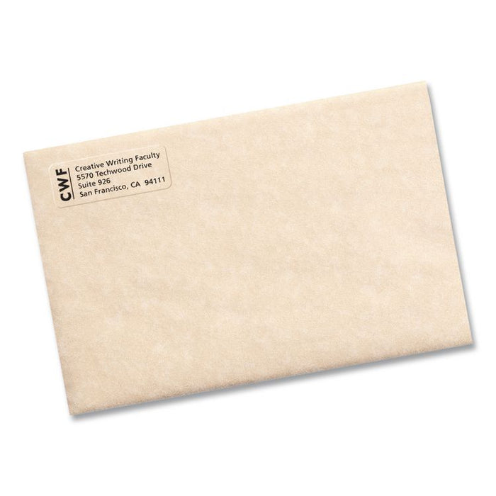 Easy Peel Return Address Labels with Sure Feed Technology, Inkjet, 0.66 x 1.75, Matte Clear, 60/Sheet, 10 Sheets/Pack
