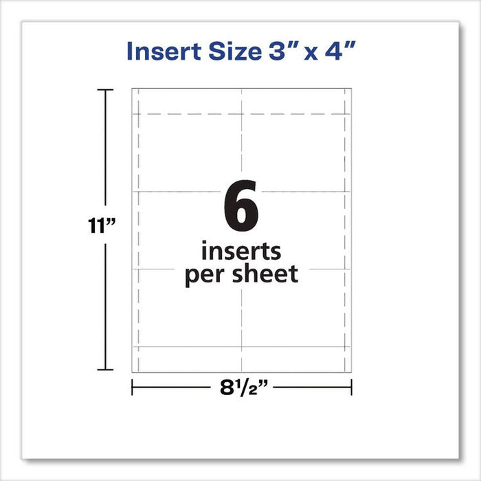 Name Badge Insert Refills, Horizontal, 3 x 4, White, 600/Pack