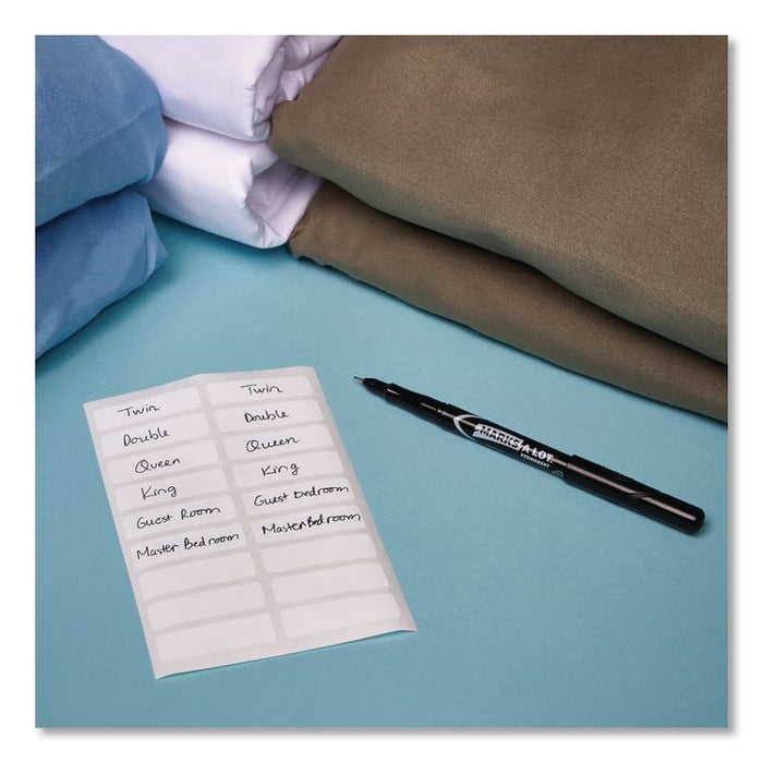 No-Iron Fabric Labels, Handwrite Only, 0.5 x 1.75, White, 18/Sheet, 10 Sheets/Pack