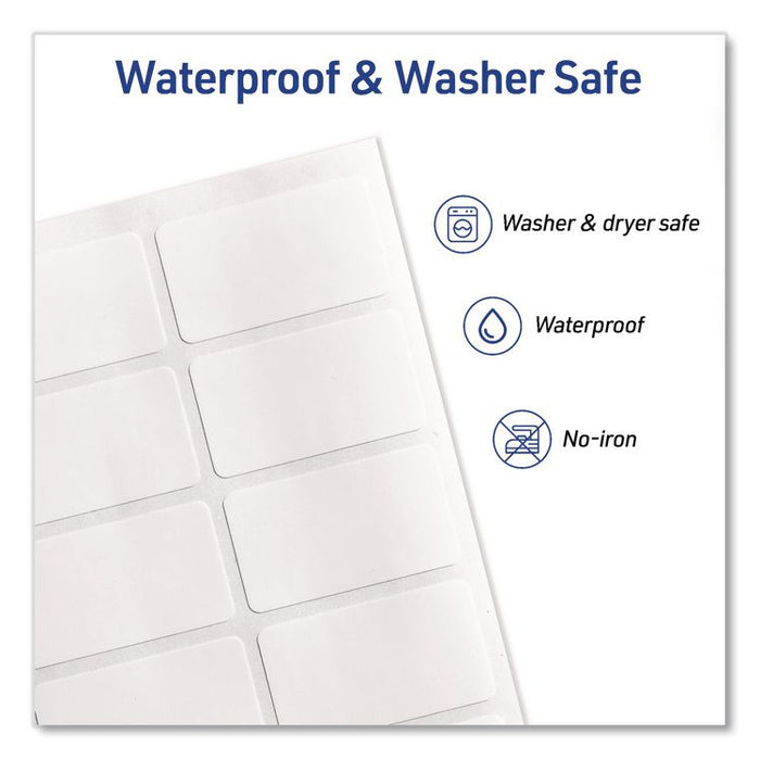 No-Iron Fabric Labels, Handwrite Only, 1 x 1.75, White, 10/Sheet, 10 Sheets/Pack