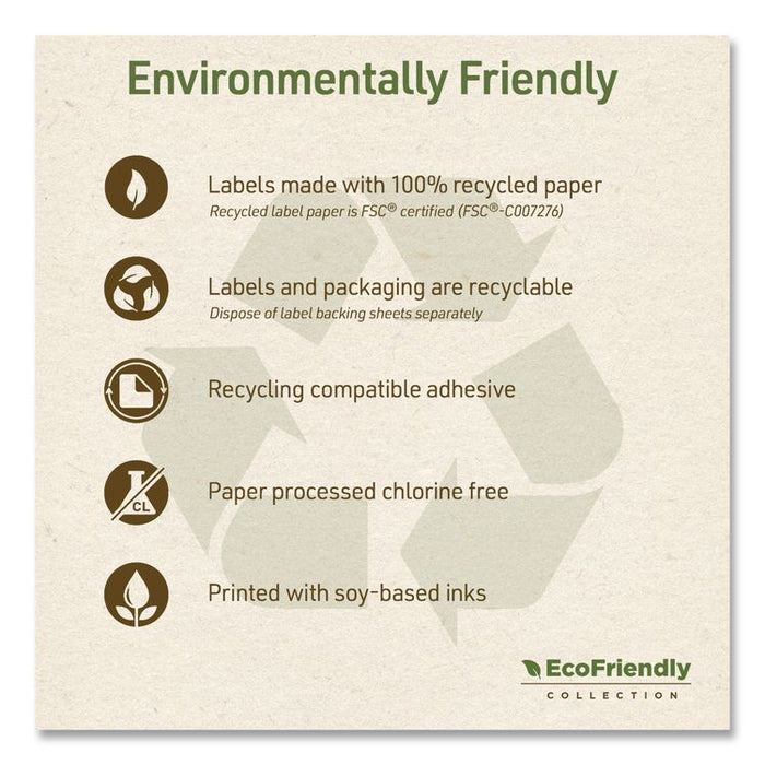 EcoFriendly Recycled Shipping Labels, Inkjet/Laser, 5.5 x 8.5, White, 2/Sheet, 10 Sheets/Pack