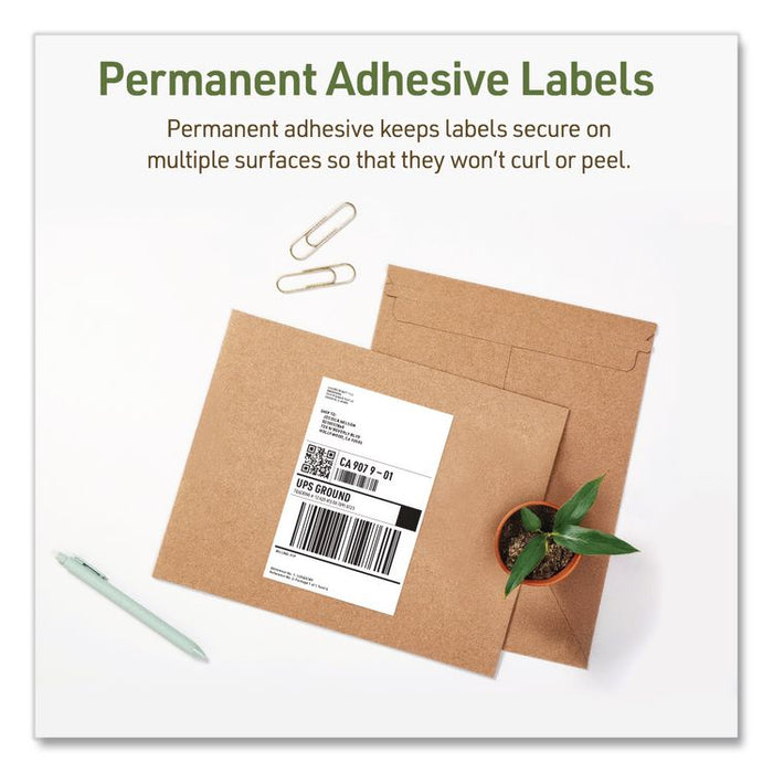EcoFriendly Recycled Shipping Labels, Inkjet/Laser, 5.5 x 8.5, White, 2/Sheet, 10 Sheets/Pack