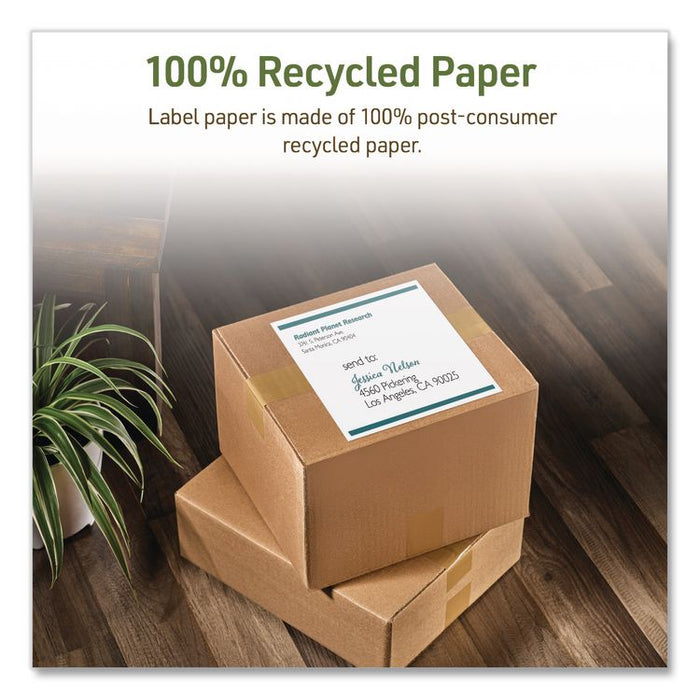 EcoFriendly Recycled Shipping Labels, Inkjet/Laser, 8.5 x 11, White, 1/Sheet, 10/Pack