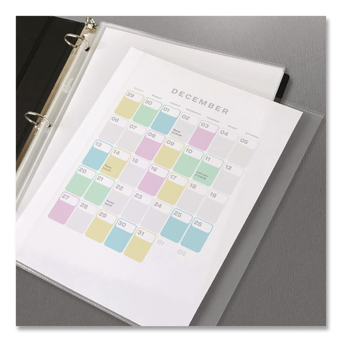 Side-Insert Heavyweight Sheet Protectors, 3-Hole Punched, Side Load, 8.5 x 11, Diamond Clear, 25/Pack, 36 Packs/Carton