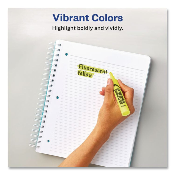 HI-LITER Desk-Style Highlighters, Yellow Ink, Chisel Tip, Yellow Barrel, Dozen