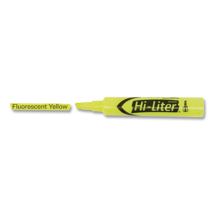 HI-LITER Desk-Style Highlighters, Yellow Ink, Chisel Tip, Yellow Barrel, Dozen